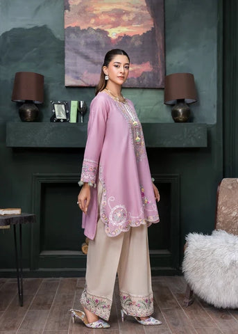 laam- Unstitched 2 Piece Embroidered Dhanak Suit