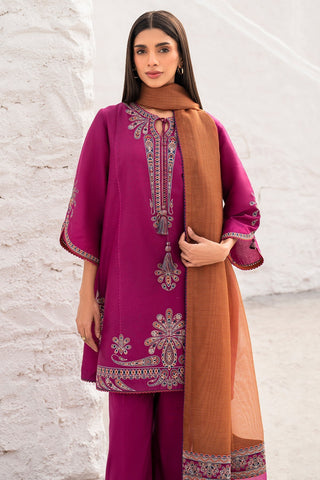 JAZMIN - Dhanak 3-Piece Unstitched Embroidered Suit
