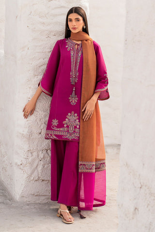 JAZMIN - Dhanak 3-Piece Unstitched Embroidered Suit