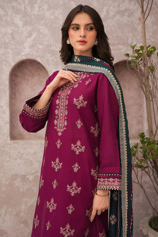 JAZMIN - Dhanak 3-Piece Unstitched Embroidered Suit