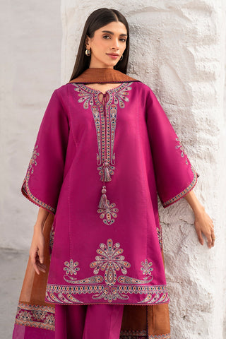 JAZMIN - Dhanak 3-Piece Unstitched Embroidered Suit