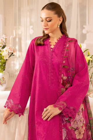 Aster - Dhanak 3-Piece Unstitched Embroidered Suit