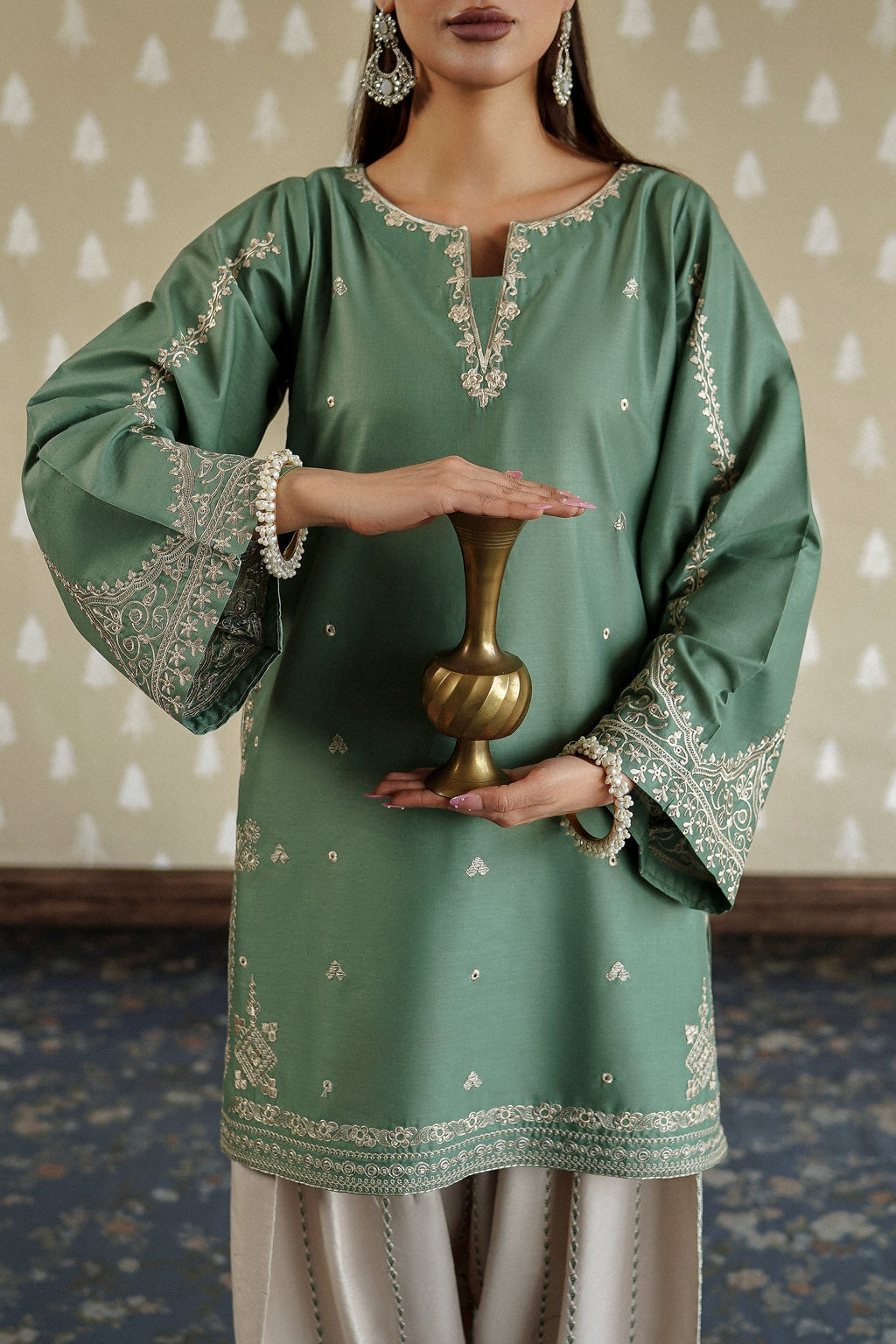 LAAM 2 Piece - Unstitched Dhanak Embroidered Suit