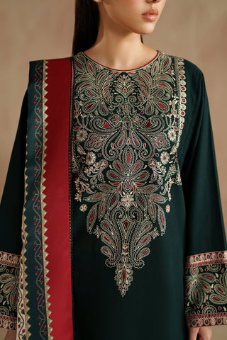 JAZMIN - Dhanak 3-Piece Unstitched Embroidered Suit