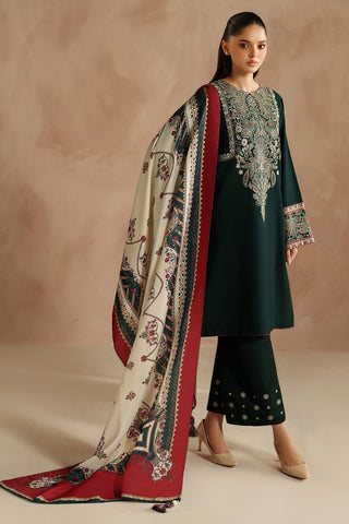JAZMIN - Dhanak 3-Piece Unstitched Embroidered Suit