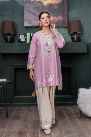 laam- Unstitched 2 Piece Embroidered Dhanak Suit