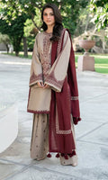 Sapphrie - Dhanak 3-Piece Unstitched Embroidered Suit