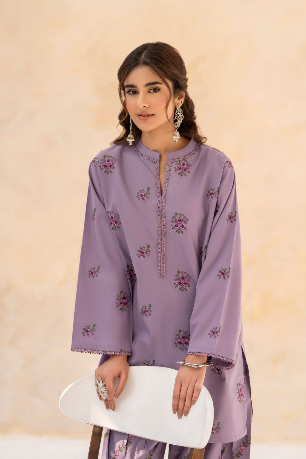 Embroidered Dhanak Winter 2 Piece Dress stiched