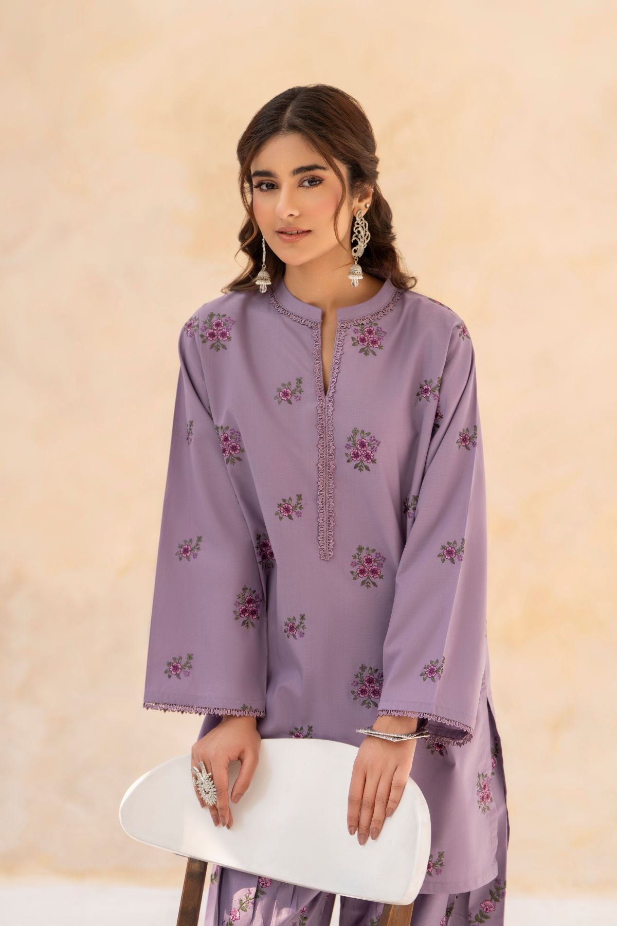 Embroidered Dhanak Winter 2 Piece Dress stiched