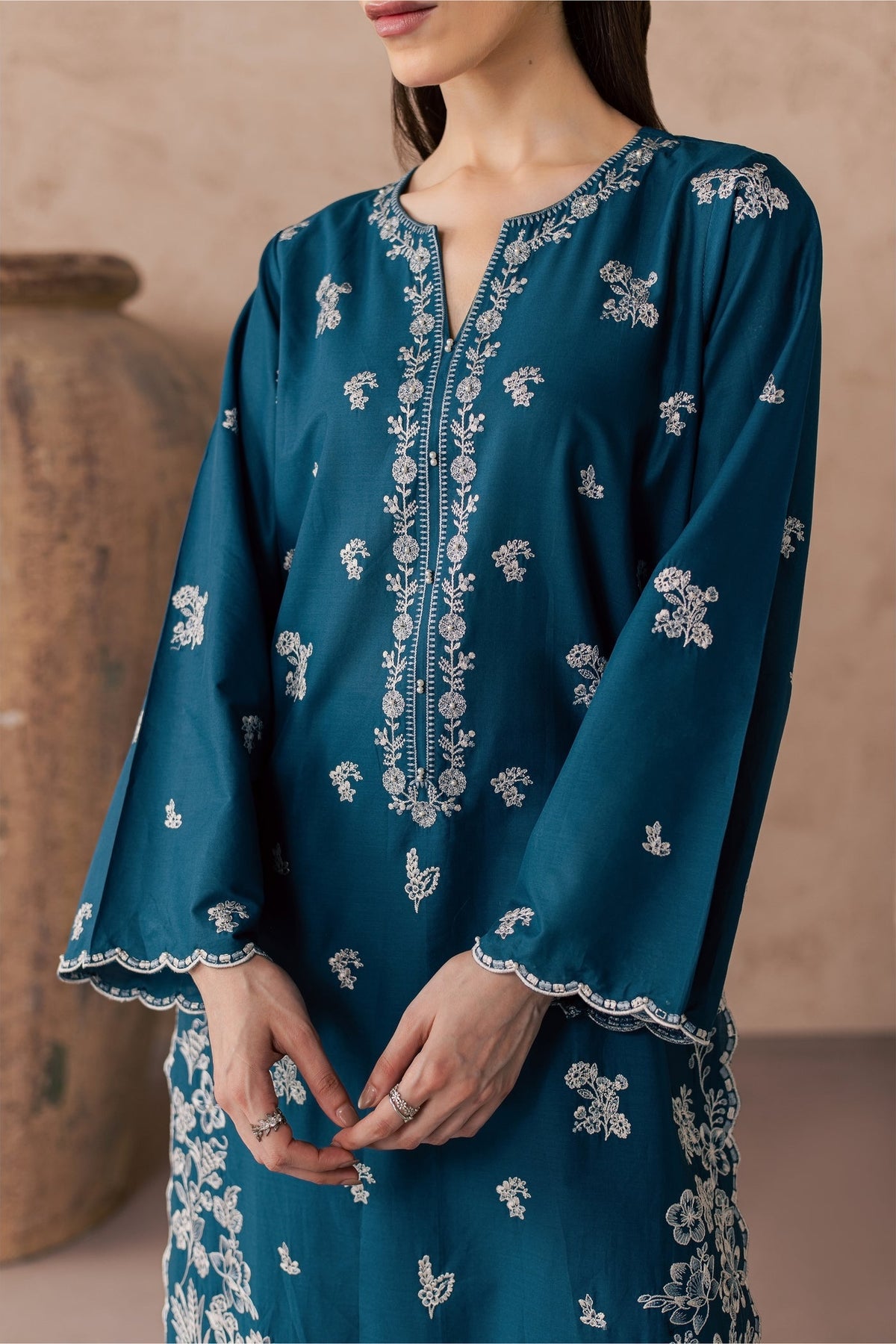 Embroidered Dhanak Winter 2 Piece Dress