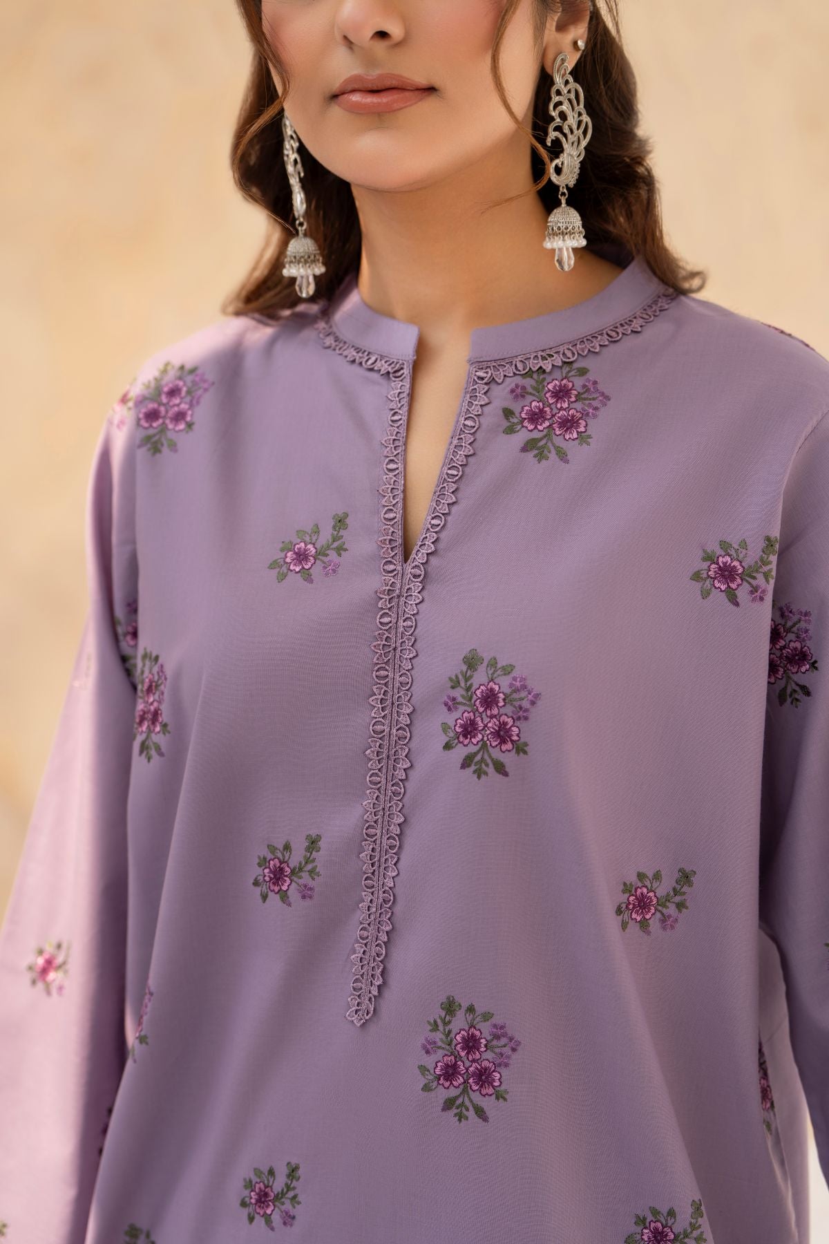 Embroidered Dhanak Winter 2 Piece Dress stiched
