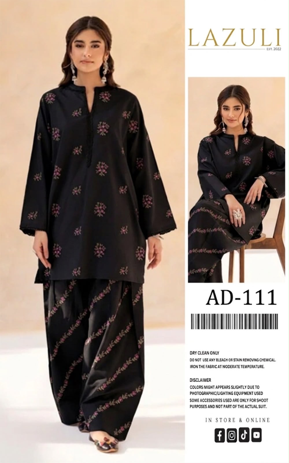 Embroidered Dhanak Winter 2 Piece Dress
