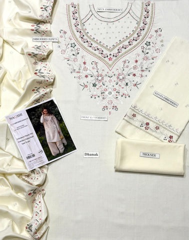 Rafza - Dhanak 3-Piece Unstitched Embroidered Suit