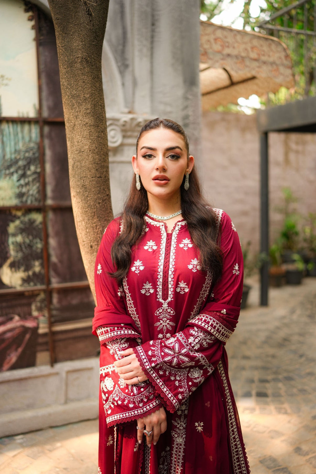 Embroidered Dhanak Winter 3Piece Dress