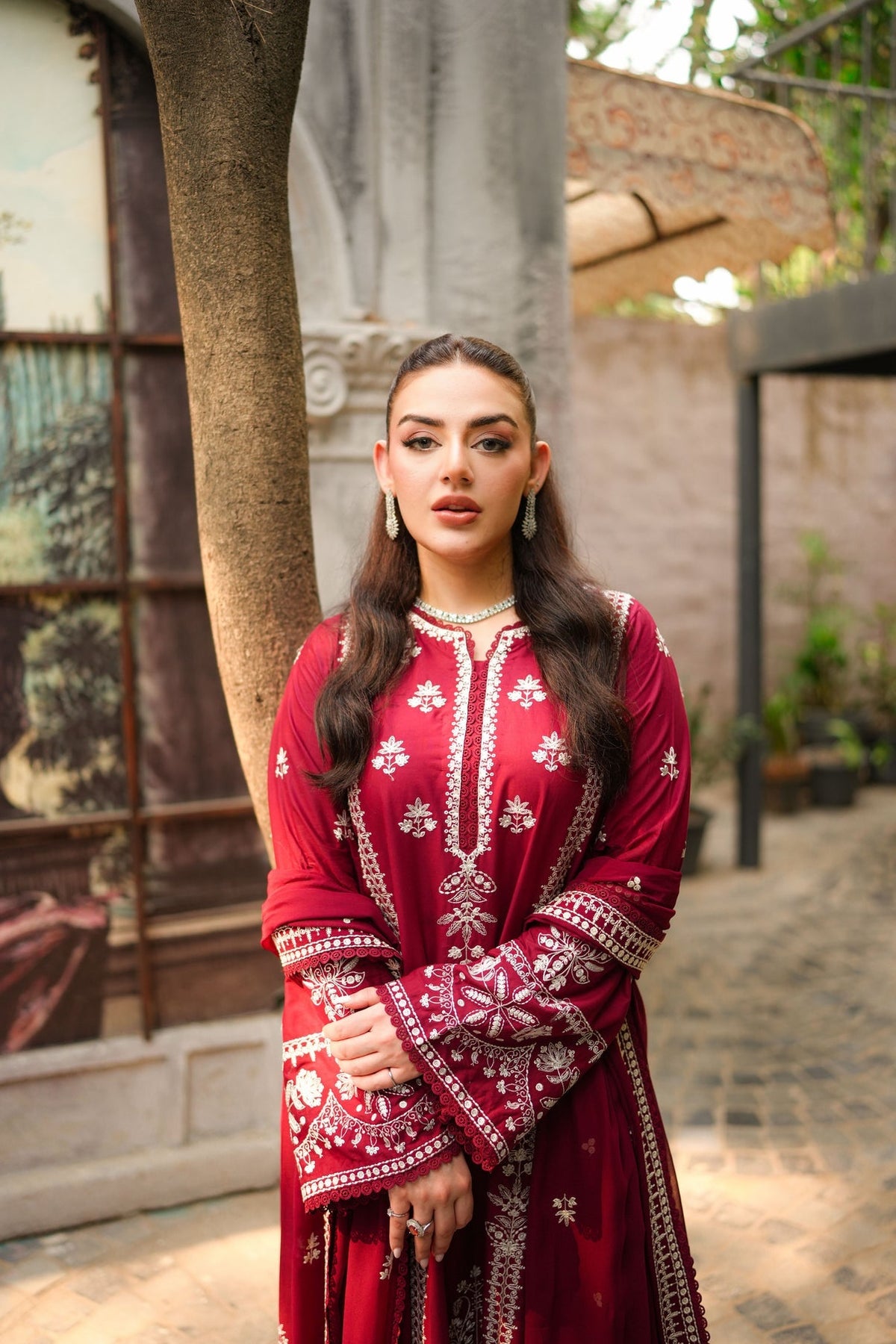 Embroidered Dhanak Winter 3Piece Dress