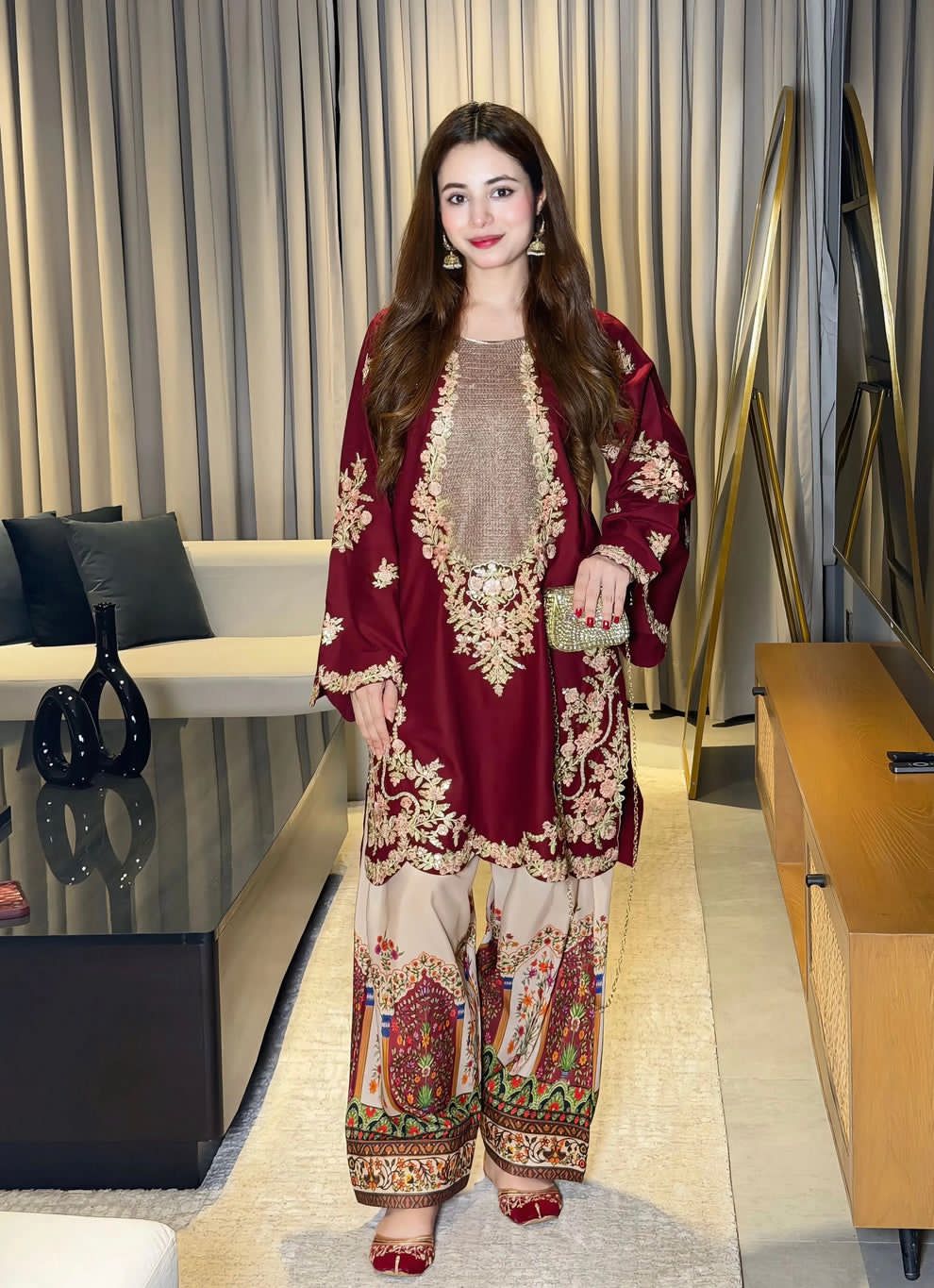 🌟 PREMIUM UNSTITCHED 2-PIECE SILK COLLECTION 🌟
Ethnic Wear D# 435