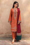 Jazmin Dhanak 3-Piece Heavy Embroidered Suit with Printed Wool Shawl
