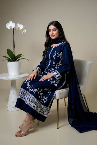 3PC WINTER DHANAK UNSTITCH