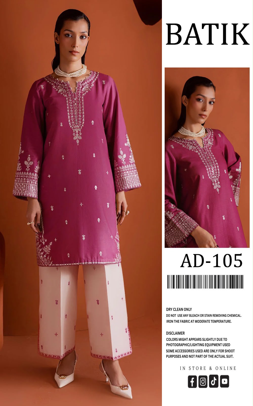 Batik Embroidered Dhanak Winter 2 Piece Dress - J4022