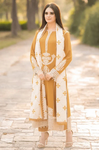 Libaas - Dhanak 3-Piece Unstitched Embroidered Suit