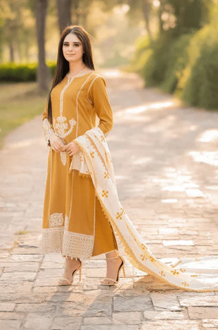 Libaas - Dhanak 3-Piece Unstitched Embroidered Suit